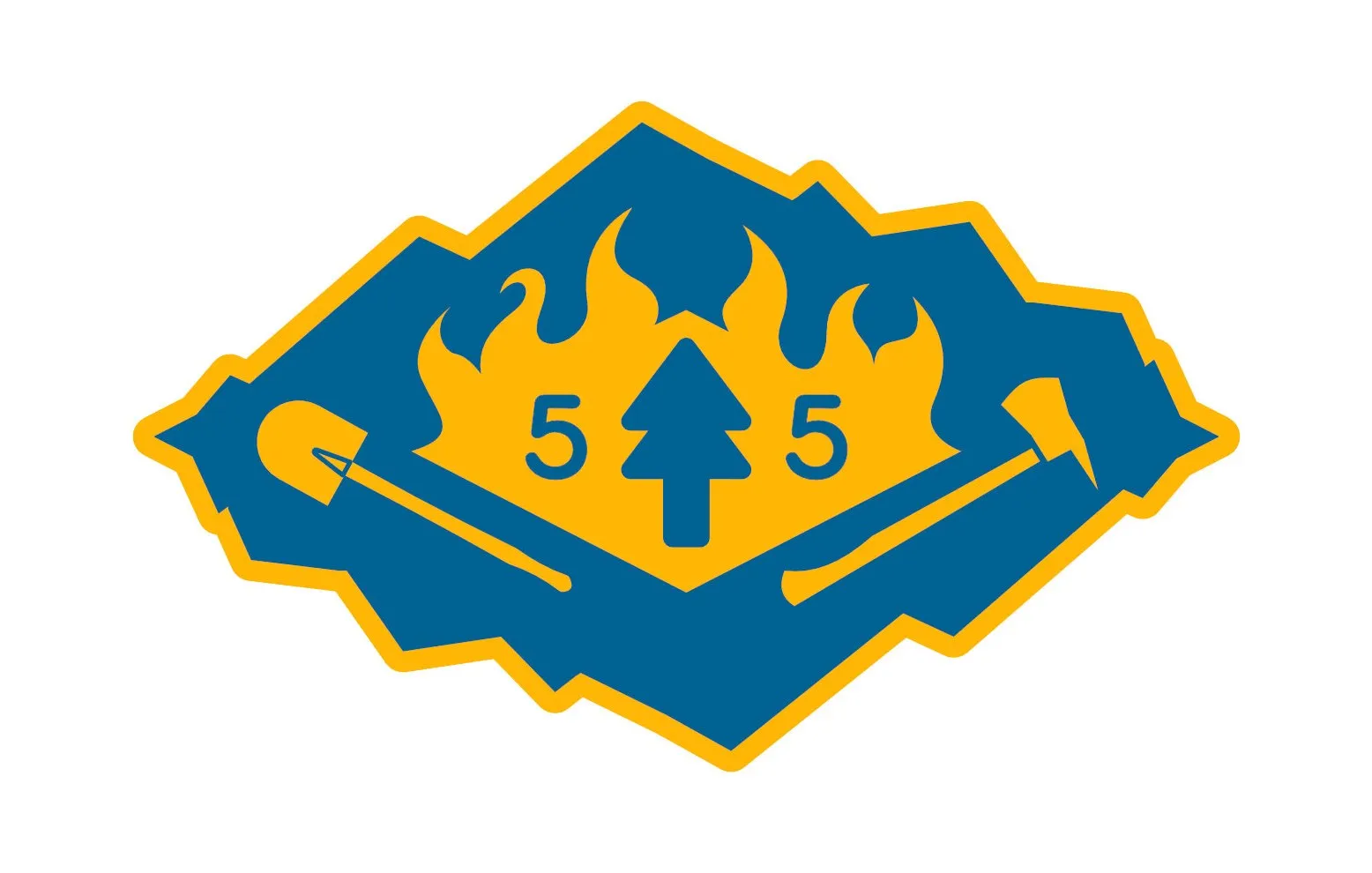 Squad 55 patch artwork, flat vector